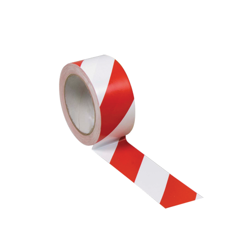 Ruban adhésif rouge et blanc 50x33M PVC